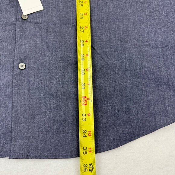 Van Heusen Men's Comfort Performance Stretch Blue Dress Shirt Size Tall 18-37/38 - Picture 8 of 10